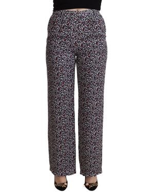 Michael Kors High Waist Printed Straight Trousers - Black