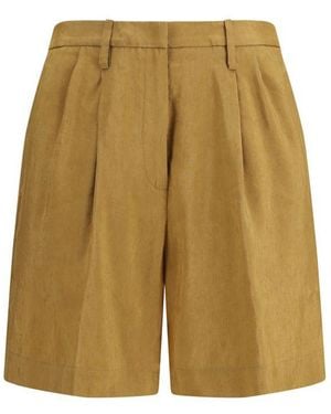 forte_forte Beige Linen Bermuda Shorts - Natural