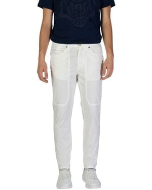 Jeckerson White Cotton Jeans & Pant - Blue