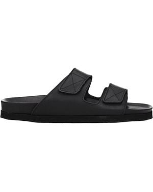 Palm Angels Black Leather Slipper
