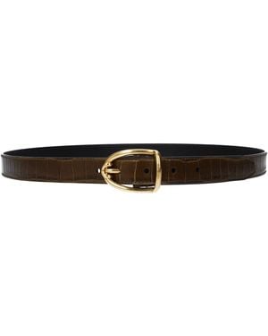 Tom Ford Brown Leather Regular Belt - Black