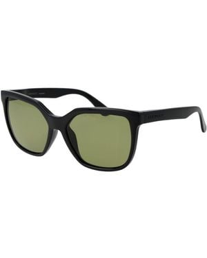 Serengeti Black Plastic Sunglasses - Green