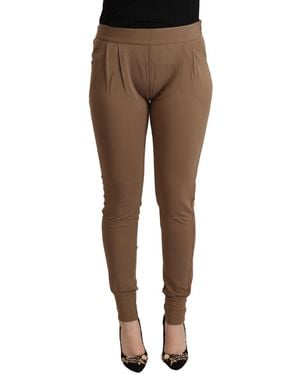 Ermanno Scervino Chic Mid Waist Tapered Trousers - Black