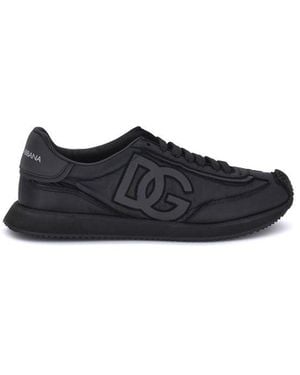 Dolce & Gabbana Black Fabric Athletic Sneakers - Blue