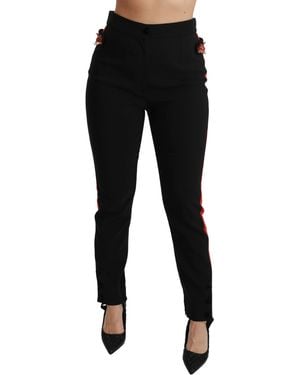 Dolce & Gabbana Fox Embellished Pants - Black