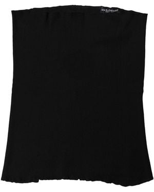 Dolce & Gabbana Men Black Viscose Knitted Neck Warmer Scarf