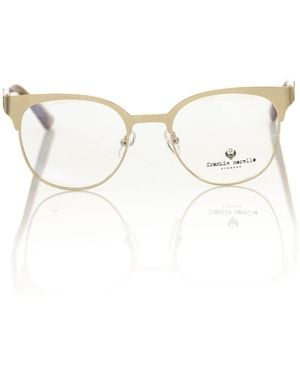 Frankie Morello Geometric-Tone Clubmaster Eyeglasses - Metallic
