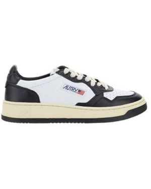 Autry White Calf Leather Bos Taurus Athletic Sneakers