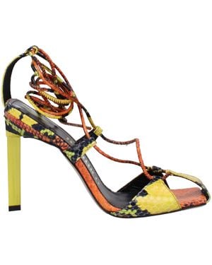 The Attico Orange Leather Sandal - Metallic