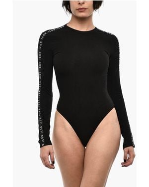 DSquared² Long Sleeve Underwear Top With Side Logo - Black