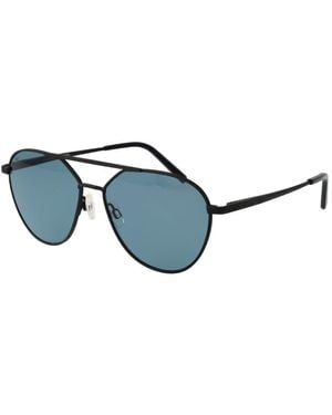 Serengeti Black Plastic Sunglasses - Blue