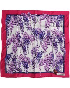 Dolce & Gabbana Multicolour Floral Print Square Foulard Scarf - Purple