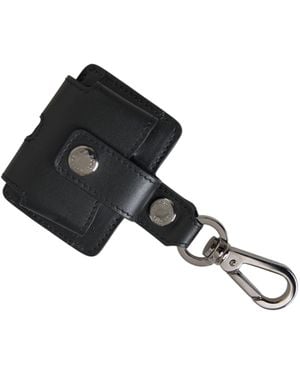 Dolce & Gabbana Plain Leather Metal Airpods Case - Black