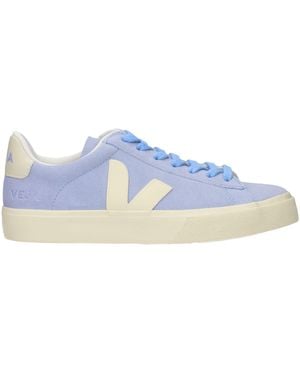 Veja Purple Leather Low Top Sneakers - Blue