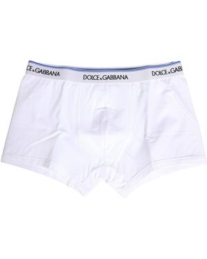 Dolce & Gabbana Logo Waistband Regular Boxer Underwear Cotton Elastane Clothing - White