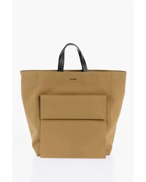 Jil Sander Brown Cotton Tote Bag - Metallic