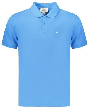 Calvin Klein Azzurro Cotton Men's Polo - Blue