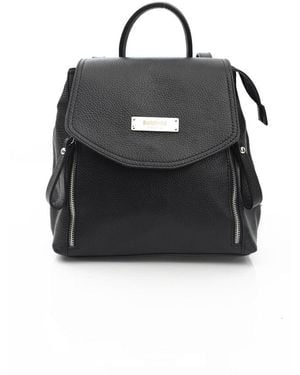Baldinini Black Leather Backpack
