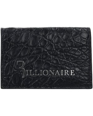 Billionaire Italian Couture Blue Crocodile Cardholder - Black