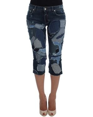 Dolce & Gabbana Chic Patchwork Denim Shorts - Blue