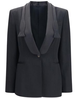 Brunello Cucinelli Black Wool Oves Aries Full - Blue