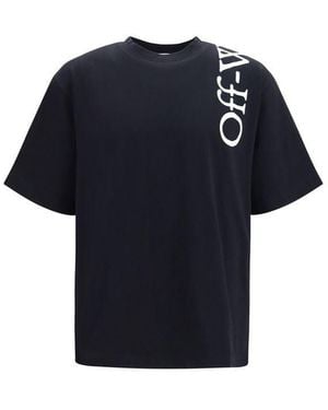 Off-White c/o Virgil Abloh Black Cotton T-shirt - L - Blue