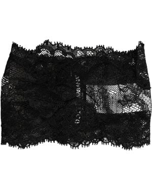 Dolce & Gabbana Lace Bandeau Bustier Top Sheer Stretch Underwear - Black
