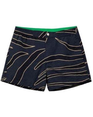 Bottega Veneta Abstract Print Swim Trunks - Blue