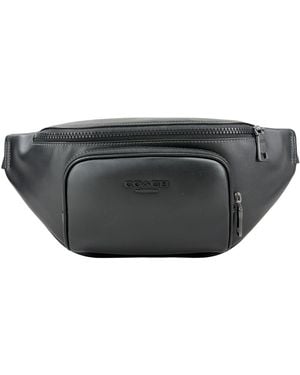 COACH Racer Leather Fanny Belt Bag - Gray
