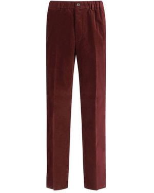 Fendi Bordeaux Cotton Casual Trousers - Red