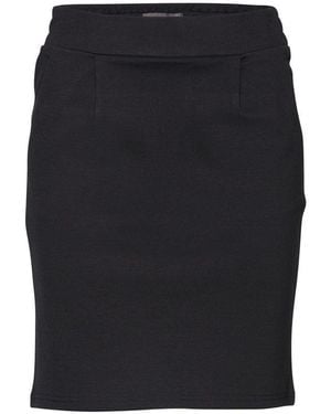 Ichi Black Polyester Mini Skirt