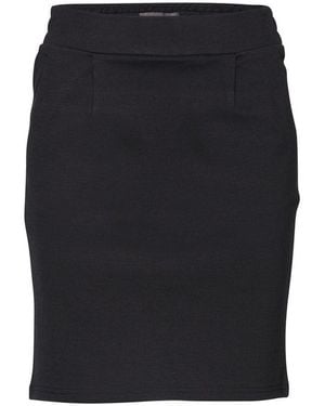 Ichi Black Polyester Skirt