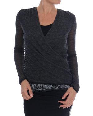 Ermanno Scervino Wool Lace Top Long Sleeved T-Shirt - Black