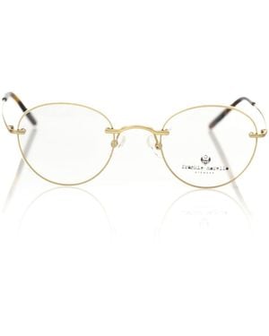 Frankie Morello Elegant Round Matt Eyeglasses - Metallic