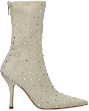 Paris Texas Beige Leather Ankle - Grey