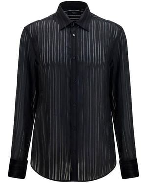 Gucci Black Silk Dress Shirt - Blue