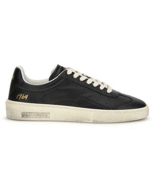 DSquared² Black Calf Leather Bos Taurus Low Top Sneakers