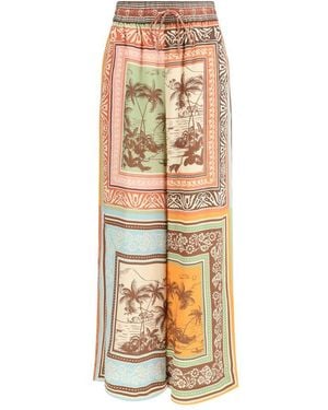 ALÉMAIS Multicolor Silk Casual Pants - Metallic