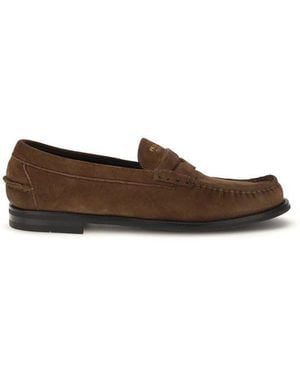 Prada Brown Suede Leather Slip