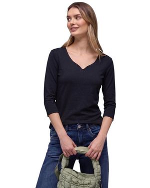 Street One Black Cotton Long Sleeve T - Blue