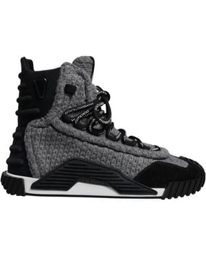 Dolce & Gabbana Grey Black Ns1 High Top Boots Trainers Shoes