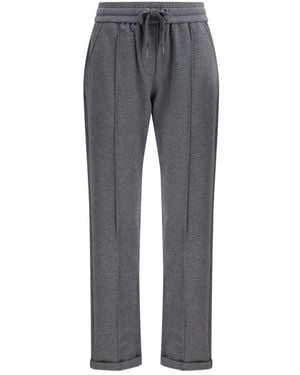 Brunello Cucinelli Grey Cotton Athletic Trousers