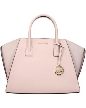 Michael Kors Leather Handbag With Adjustable Straps And Removable Shoulder - Pink