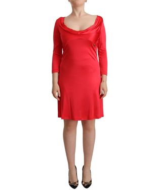 John Galliano Elegant Knee-Length Sheath Dres - Red