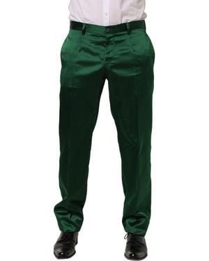 Dolce & Gabbana Dark Green Tapered Leg Dress Trouser Trousers