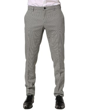 Dolce & Gabbana Grey Cotton Skinny Dress Formal Trouser Trousers