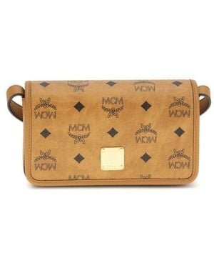 MCM Beige Fabric Shoulder Bag - Natural