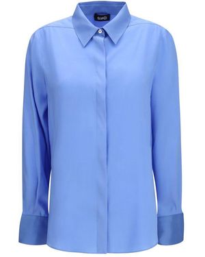Ella Blue Silk Blouse