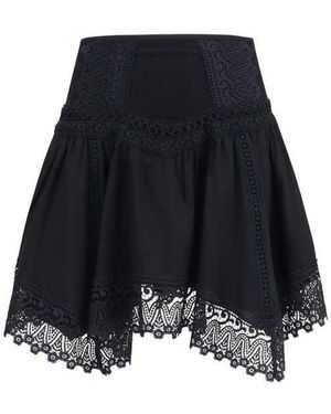 Charo Ruiz Black Cotton Mini Skirt