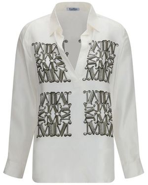 Max Mara White Silk Shirt - Grey